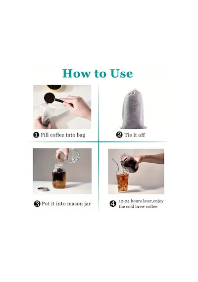 Home Tek Kullanımlık Çay, Kahve Demleme Poşeti, Xl Boy, 10adet Mesh Diğer