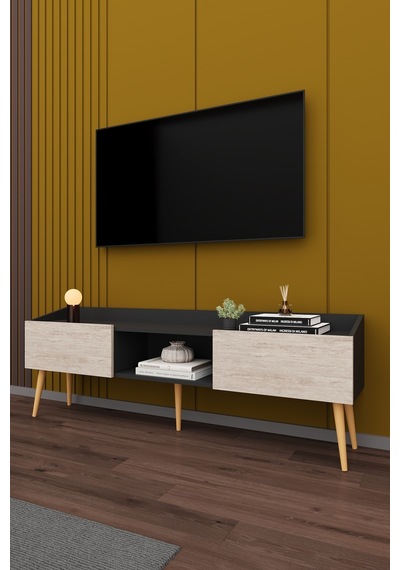 Asra Trend Tv Ünitesi Tv Sehpası T-28 %100 MDF Ayaklı Modern Medya Ünitesi Antrasit - Sidon Asra Trend Tv Ünitesi Tv Sehpası T-28 %100 MDF Ayaklı Modern Medya Ünitesi Antrasit - Sidon