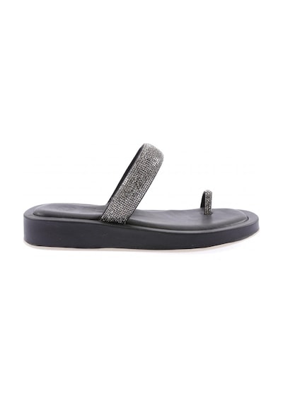 Dgn 007 Kadin Silver Taşli Parmak Arasi Terlik 007-2297-R1534 Siyah