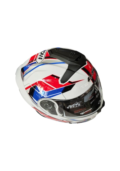 Ls5 Helmets Çeneden Açılır Kask Vizörlü Beyaz - Kırmızı Gri