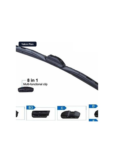 Trobus Universal Ön Cam Silecek Süpürgesi Hibrit Tip 8 Aparatlı 480 Mm