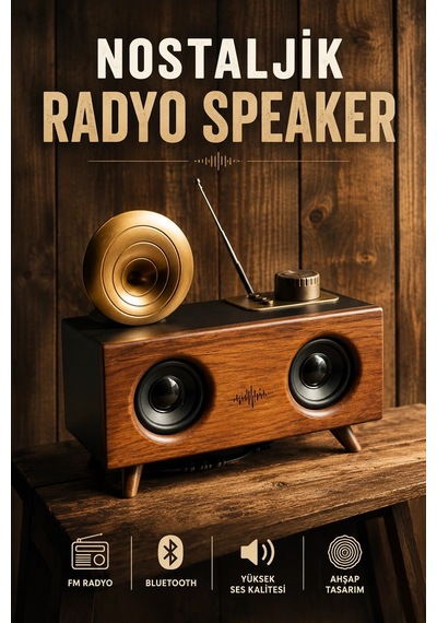 Hubrendy  Nostaljik Görünümlü Bluetooth Bağlantılı Speaker
