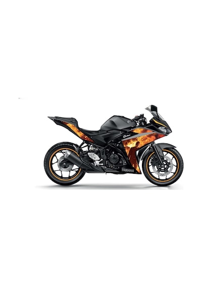 Yamaha YZF R25 Alevli Sticker Etiket Modeli