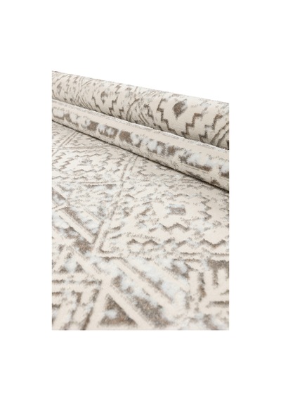 Classi Soft İnce Saten Bambu Halı Kaymaz Taban Yıkanabilir Modern Salon Mutfak Koridor Halısı Krem