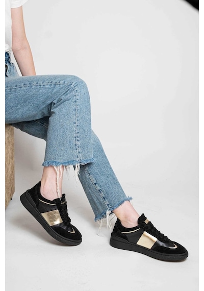 Bestello Bağcıklı Kauçuk Taban Sneaker 101-gumk-01 Kadın Ayakkabı Siyah