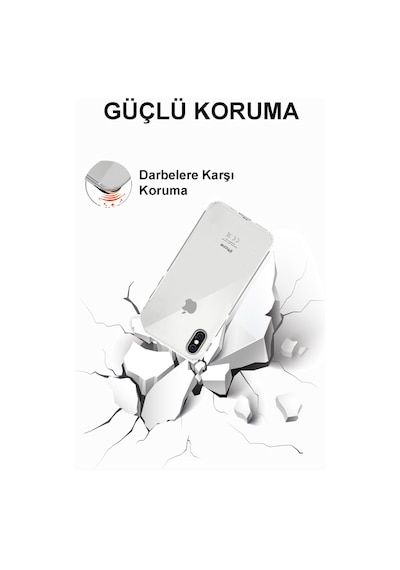 Apple Uyumlu iPhone XS Max Kamera Korumalı Tıpalı Şeffaf Silikon Kılıf