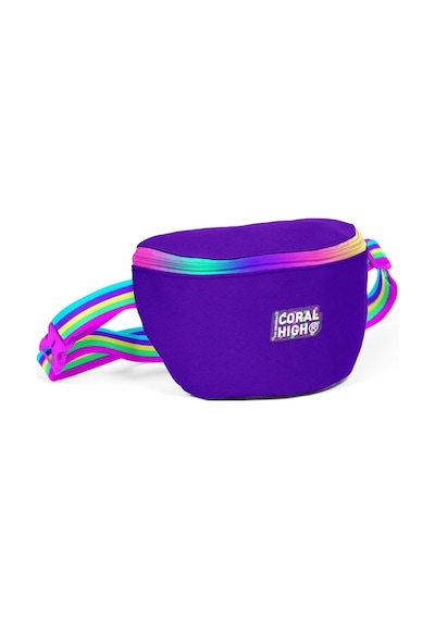 Coral High Rainbow Fermuarlı Mor Baskılı Kız Çocuk Bel Çantası Çok Renkli