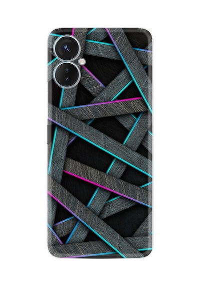 Tecno Spark 9 Pro Kılıf Silikon Desen Özel Seri Gri Zigzag 1706