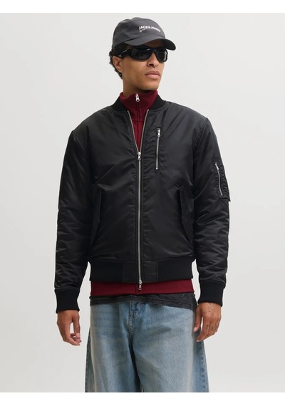 Jack & Jones Jack&jones Jcotrace Erkek Bomber Ceket 12301762 Siyah