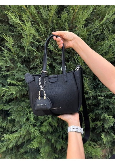 Just Polo Kadın Yeni Sezon 3 Bölmeli Yumuşak Deri Lüks Ve Şık Dokunuş El & Omuz Çantası Shoulder Bag Siyah