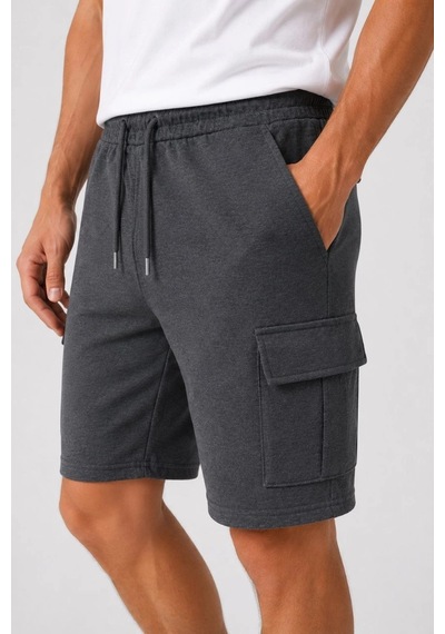 Wear Vexel Erkek 4 Cepli Kargo Şort Lastikli Bel Bağcıklı Rahat Kalıp Yazlık Şort - Antrasit Çok Renkli