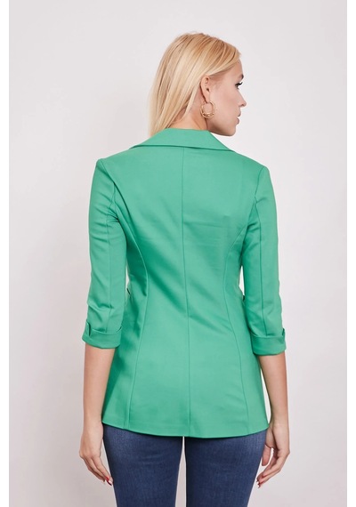 Kapri Truvakar Kol Süs Cepli Kopçalı Ofis Blazer Kumaş Ceket-benetton Yeşil B.yeşili