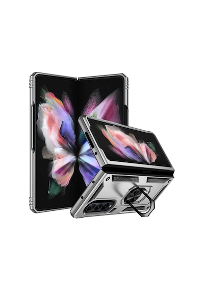 Samsung Uyumlu Galaxy Z Fold 3 Kilif Standli Miknatisli Silikon Kapak 483415114