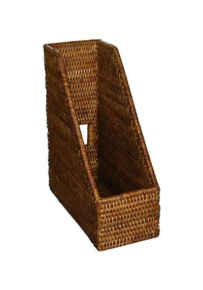 Kouboo La Jolla Rattan Magazine File Basket, Honey/brown P, Honey/brown, 26.67 X 11.43 X 30.48 Cm