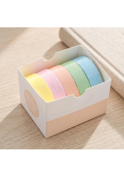 Washi Desenli Bant Baskılı Yapışkanlı Maskeleme Kağıdı Desenli 5 Adet P1