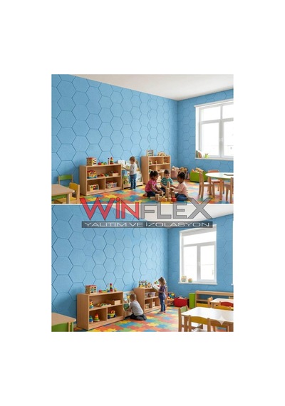 Winflex 12'li Altıgen Akustik Kumaş Panel 17x20 Cm Turkuaz