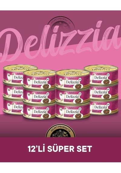 Plus Delizzia Yetişkin Tavuklu-ciğerli Gravy Kedi Maması 12x85 Gram