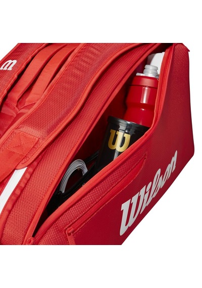 Wilson Süper Tour 2025 6lı Raket Ve Tenis Çantası Kırmızı
