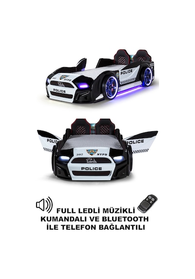 Polis Arabalı Yatak Kapıları Açılan Mustang Full Ledli Kumandalı Ve Müzikli Polis Arabalı Yatak Kapıları Açılan Mustang Full Ledli Kumandalı Ve Müzikli