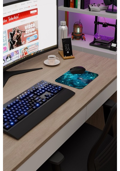 Naruto Sasuke Anime V5 - 22x18 Gaming Kauçuk Kaymaz Taban Mouse Pad Fare Altlığı