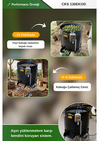 Kadıoğlu Cks 130ekod Devir Ayarlı Ceviz Soyma Makinesi 170 Litre