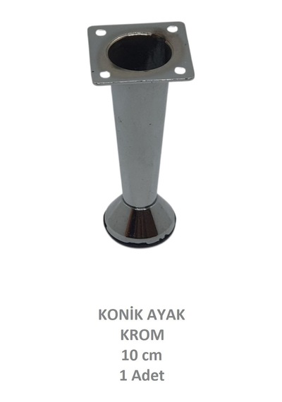 Adilon Konik Ayak, Zamak, Krom, 10 cm, Dolap, Mobilya, Puf Ayağı