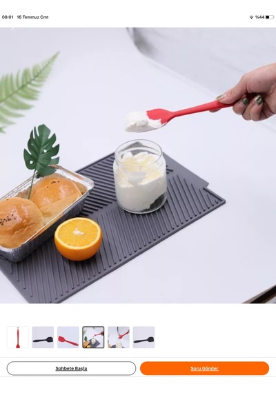 Pink Rose büyük boy silikon spatula, hamur  sıyırıcı (3lü set)
