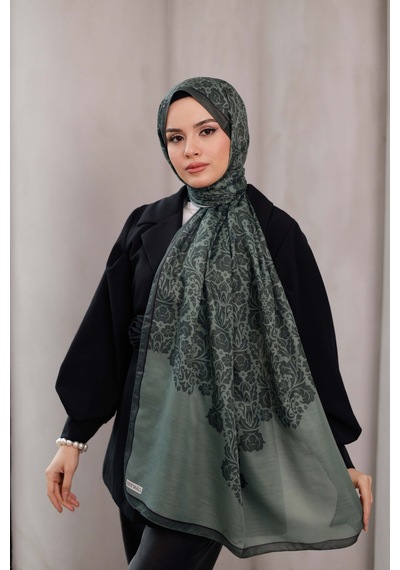 Mimiyum Nevra Desen Soft Şal Dumanlı Yeşil