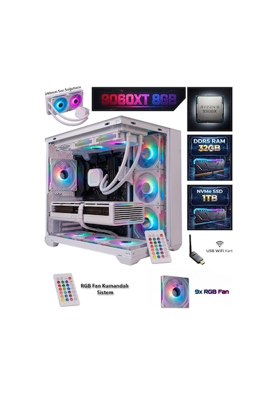 Ga-deluxe Beyaz Amd Radeon Rx 9060 Xt Amd Ryzen 9 9900x 32 Gb 1 Tb Ssd Tekli Kasa Masaüstü Oyuncu Bilgisayarı Cm9060xtwtk32gb Ga-deluxe Beyaz Amd Radeon Rx 9060 Xt Amd Ryzen 9 9900x 32 Gb 1 Tb Ssd Tekli Kasa Masaüstü Oyuncu Bilgisayarı Cm9060xtwtk32gb