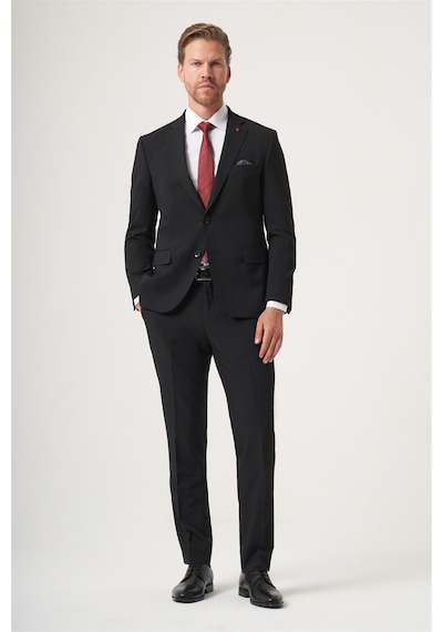 İmza Siyah Mono Yaka 6 Drop Slim Fit Tam Astar Esnek Takım Elbise 1001260181