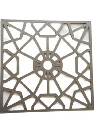 Dekoratif Mobilya Süsü Selçuklu Kare Süs Gümüş 24X24 Cm Çok Amaçl