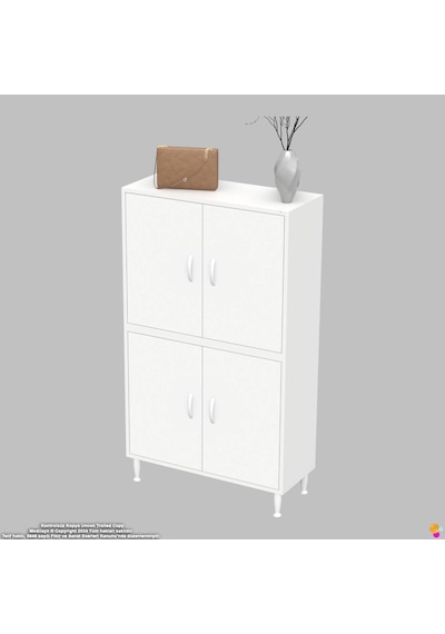 Efna Ayakkabılık - Kapaklı 4 Raf 6 Bölmeli Dar Alanlar İçin Çok Amaçlı Dolap 75 Cm Genişlik Beyaz Efna Ayakkabılık - Kapaklı 4 Raf 6 Bölmeli Dar Alanlar İçin Çok Amaçlı Dolap 75 Cm Genişlik Beyaz