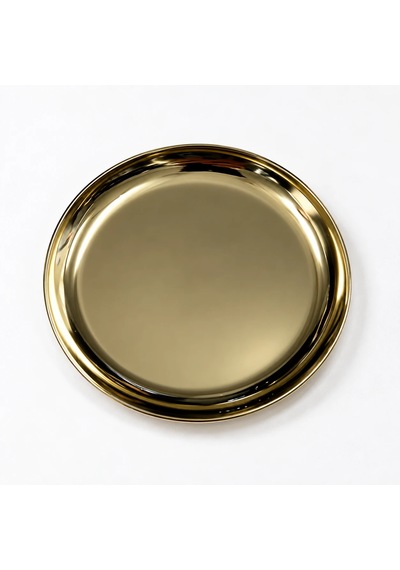 Lüks Gold Paslanmaz Çelik Sunum Tabağı 12,2 Cm Dekoratif Lokumluk Çikolatalık Sunumluk