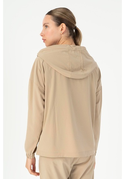 Maraton Comfort Kadın Kapüşonlu Açık Vizon Tracktop Vizon