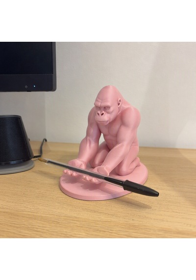 3d Baskı Goril Telefon Tutucu - Kaslı Goril Masaüstü Telefon Standı-pembe Diğer