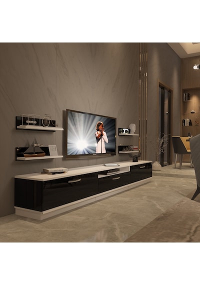 Decoraktiv Trendstyle 270r Slm Tv Ünitesi Tv Sehpası Beyaz - Siyah