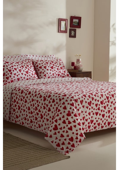 Karaca Home Amour Bliss %100 Pamuk Tek Kişilik Nevresim Takımı Kırmızı Kırmızı