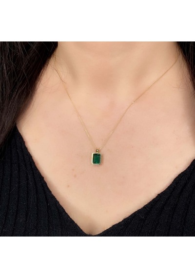 Kayra Mücevher Peridot Taşlı Altın Kolye Akm02