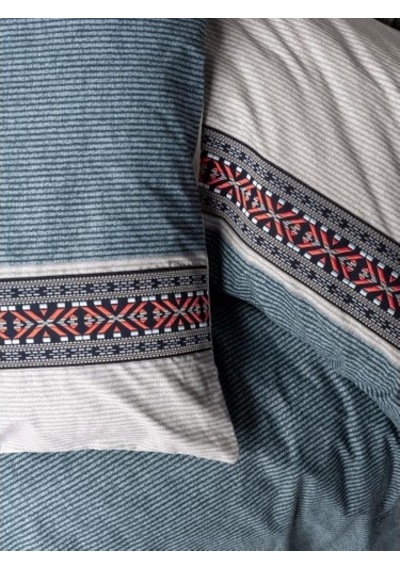 Cotton Box Folk Ark Çift Kişilik Nevresim Takımı Polku Gri