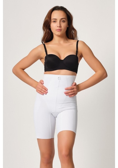 Beyaz Mı Emay 2814 Double Yüksek Bel Boxer Lazer Korse Beyaz