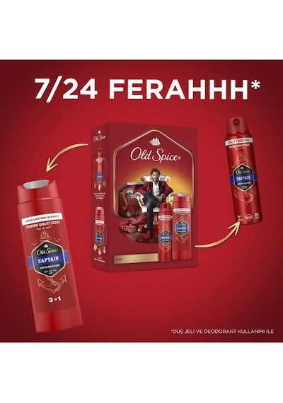 Old Spice Captain Duş Jeli 250 Ml+deodorant Sprey 150 Ml Set