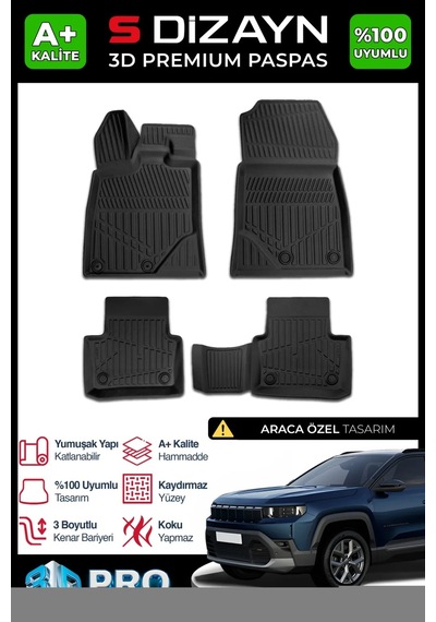 S-dizayn Jeep Compass 3d Pro Havuzlu Paspas 2026 Üzeri A+ Kalite