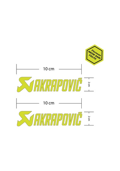 Akrapovic Floresan Neon Sarı Motosiklet Sticker Etiket Modeli