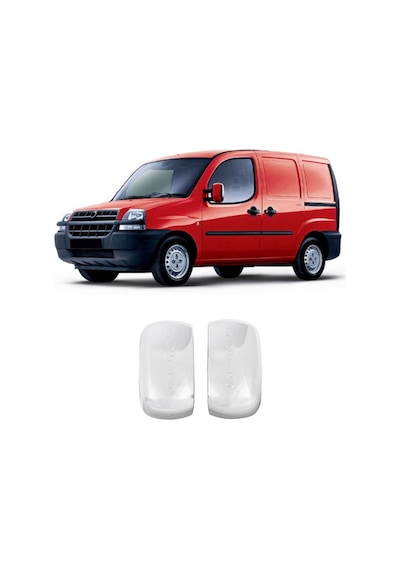 Fiat Doblo Uyumlu 2000-2009 Ayna Kapağı 2 Parça Abs Krom Kaplama (Doblo Yazılı)