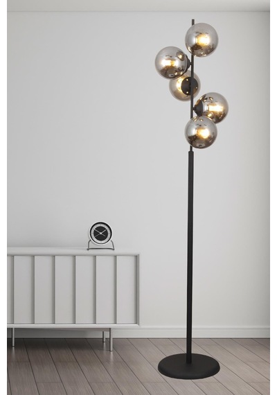 Missy 5 Li Siyah Lambader Füme Camlı Modern , Oturma Odası ,yatak Odası , Salon Lambader Çok Renkli
