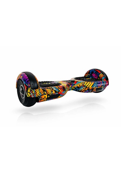 Elektrikli Kaykay Hoverboard Bluetooth Hoparlörlü 6.5 Inch Otomatik Akıllı Denge RS-S5 -Bang Bang Grafiti