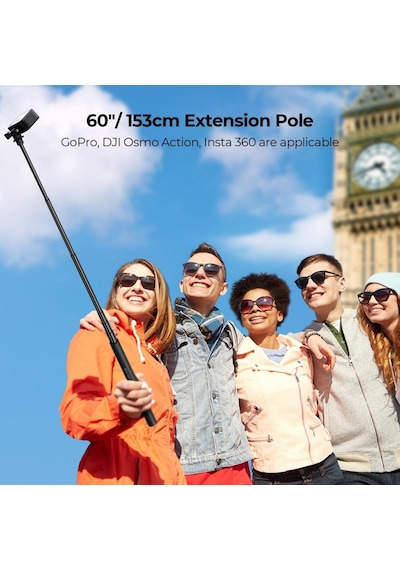K&f Concept Görünmez Selfie Çubuğu 153 Cm Insta360 X3/x4/x5 Uyumlu