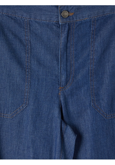 Lcw Grace Siyah Regular Fit Geniş Paça Kadın Jean Kapri