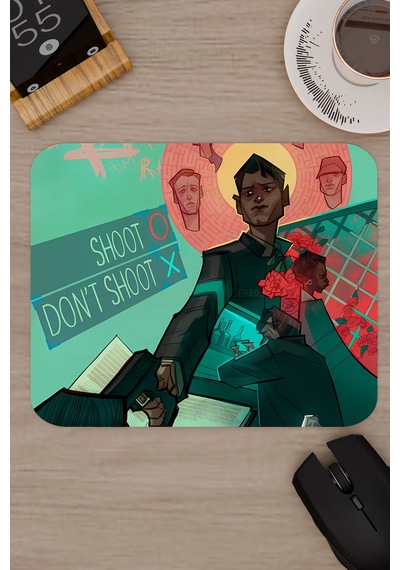 Detroit Become Human Kaymaz Dikişli Kauçuk Oyuncu Mousepad V5 - 22x18 Gaming Mouse Pad Fare Altlığı