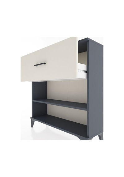 Arges Şifonyer Tek Raflı Tek Çekmeceli 88x30x96 Antrasit-aytaşı Antrasit